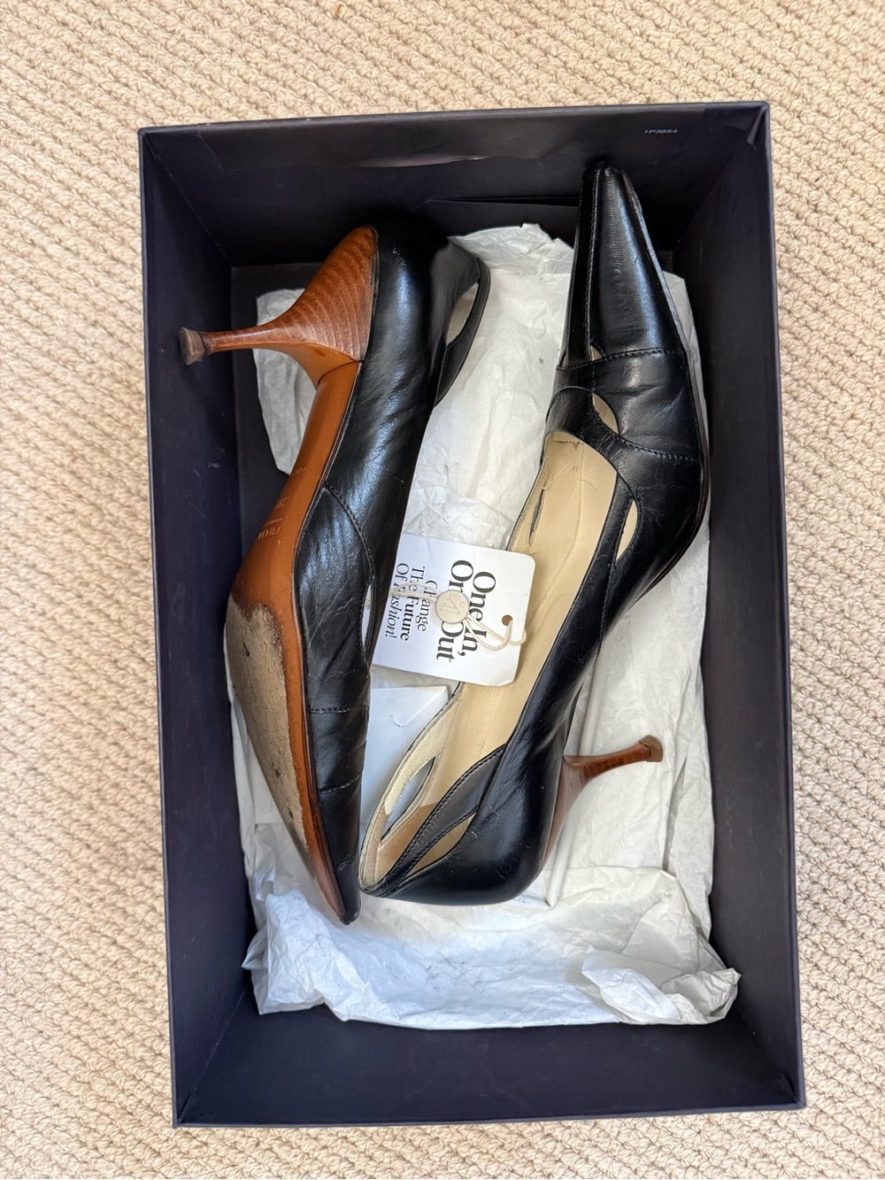 Prada Black Leather Pointed-Toe Heels